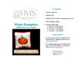 Cover of kit instruction sheet for a mini petit point linen pillow 'Plain Pumpkin'. The left side features a photo of a finished white linen pillow with an orange embroidered border and a pumpkin design, shown next to a wooden ruler for scale.